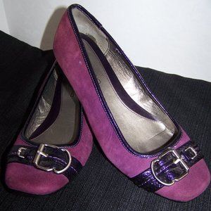 Bandolino Purple Buckle Suede Flats Size 7.5m